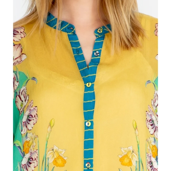 Johnny Was 💛 💚 Fleur Blouse, Large 🆕 - Picture 5 of 15
